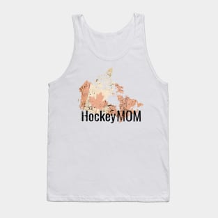 Hockey Mom with Canada flag in Sepia Tank Top